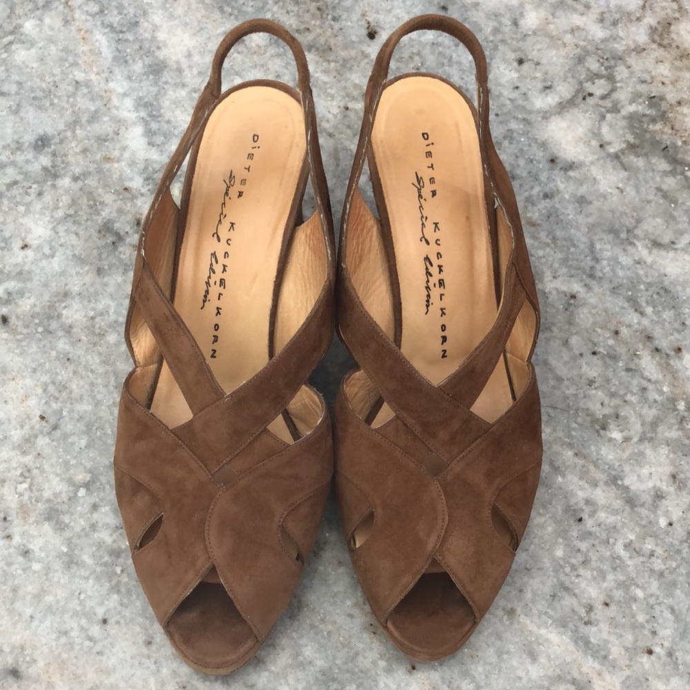 Vintage DIETER KUCKELKORN Special Edition Suede Slingback Heels - Picture 5 of 12